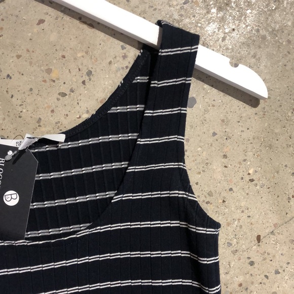 Derek Lam 10 Crosby Navy and White Striped Layered Tank Dress - Picture 4 of 9